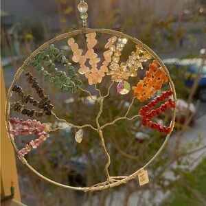 Multicolor Gemstone Tree of Life Suncatcher